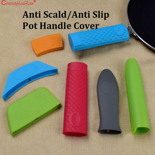 2er-Set ChengHaoRan Silikon Topfgriff-Abdeckungen Hitzebeständig und Anti-Slip in Schwarz und Multicolour - Bild 1