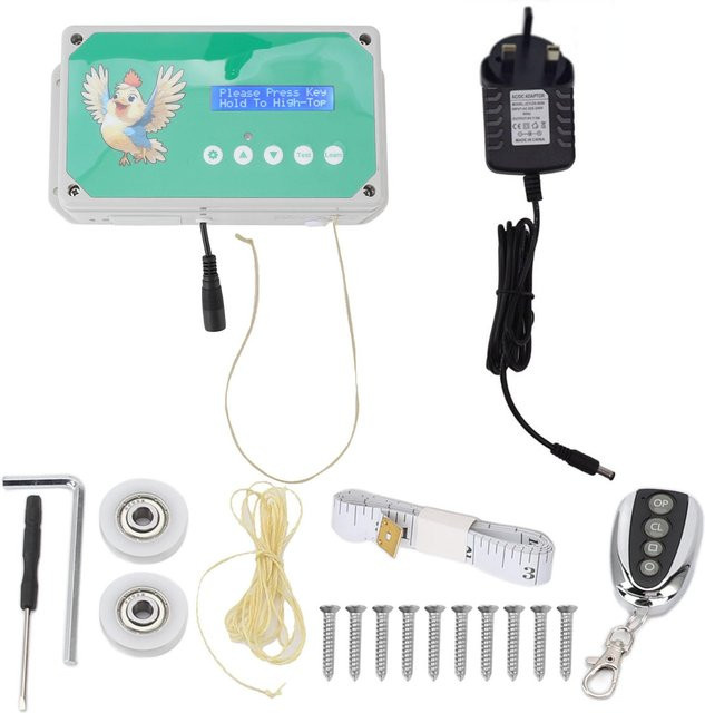 Automatische Hühnerstall-Türsteuerung mit Timer und Fernbedienung, IP44 wasserdicht, doppelte Stromversorgung - Bild 1