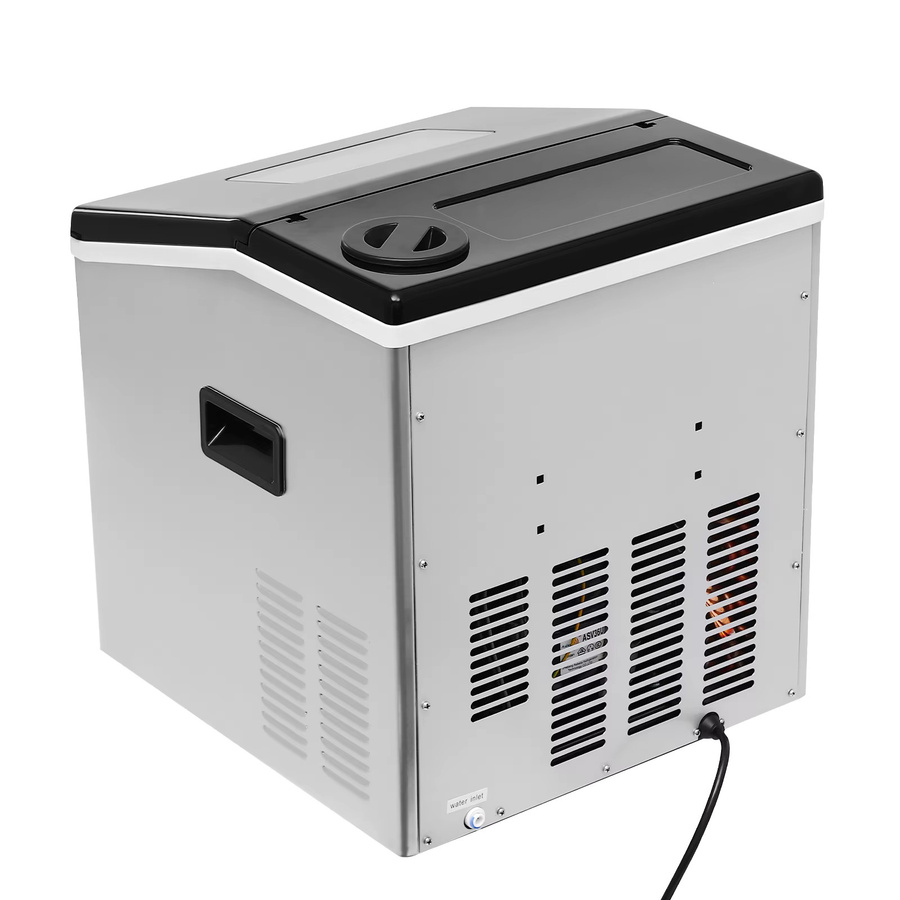Sweetmile 2-in-1 Eismaschine und Eiswürfelbereiter in Silber mit LCD-Display und automatischer Reinigung aus Edelstahl, 150 W - Bild 2