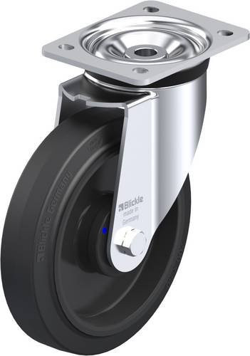 Blickle Lenkrolle LK-POEV 200XKA in Schwarz und Silber, Rad-Durchmesser: 20 cm, Tragfähigkeit: 500 kg - Bild 1