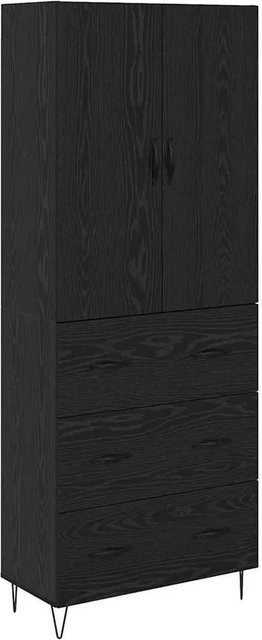 vidaXL Highboard Set 2 Stück Wandmontiert in Schwarz und Eichen-Optik aus Holzwerkstoff - Bild 1