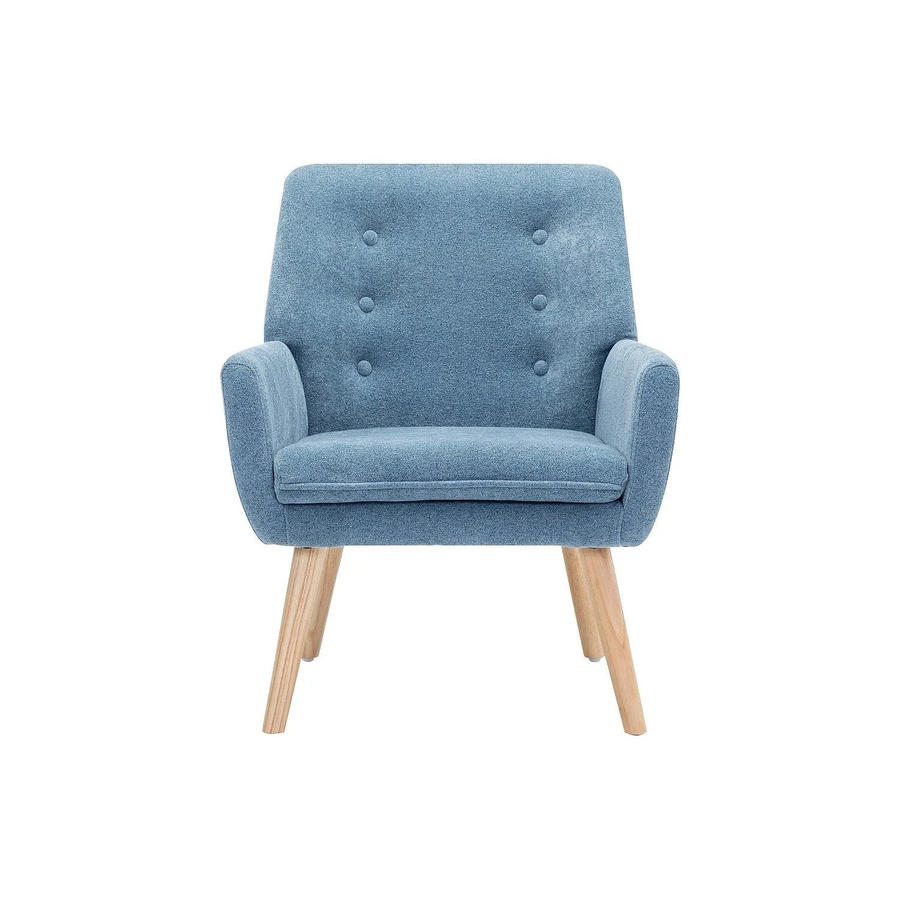 Vente-unique Sessel Serino mit gerader Rückenlehne und Armlehnen in Blau aus Stoff, B/T/H: 65 x 65 x 65 cm - Bild 2