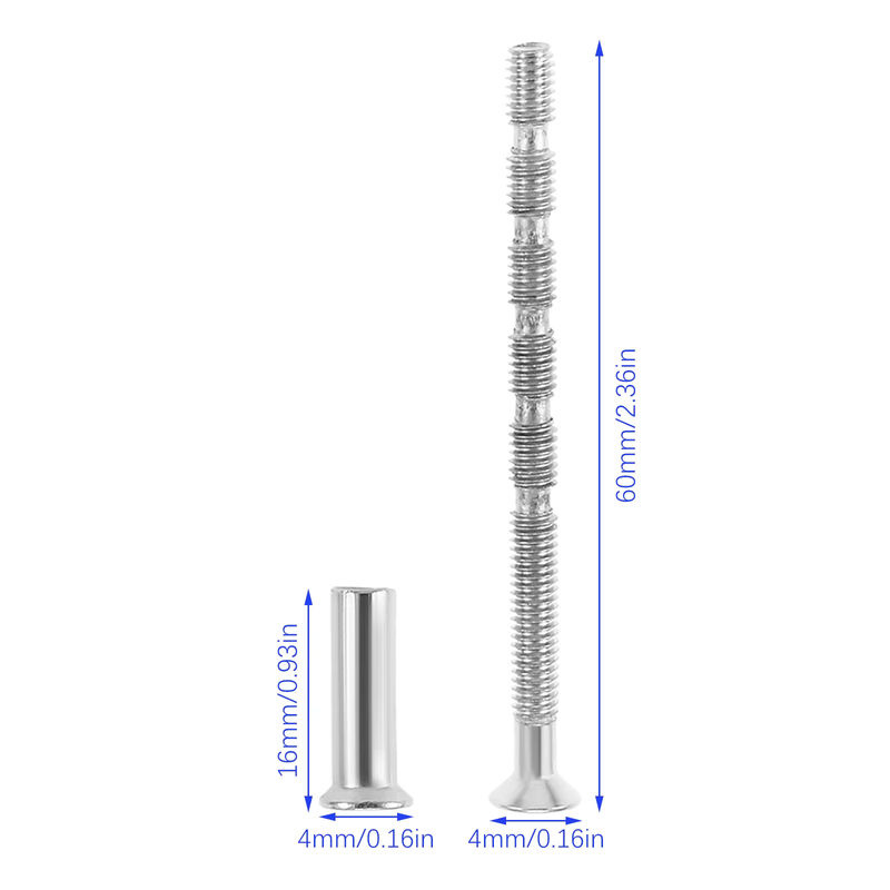 DRELD 10er-Set Türgriff-Befestigungsschrauben mit Senkkopf M7x16 und Kreuzschlitz-Hülsen M7x60 - Bild 2