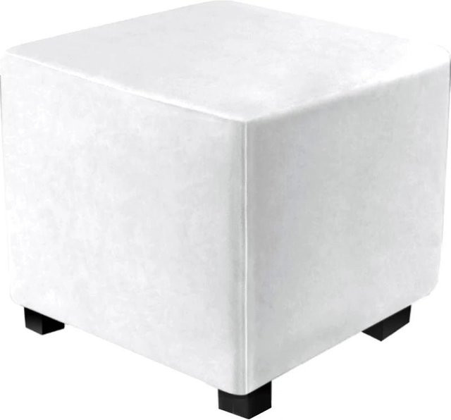 Yiran Furniture Ottoman-Bezug aus elastischem Samt in Weiß für quadratische Hocker und Sofafußstützen - Bild 1
