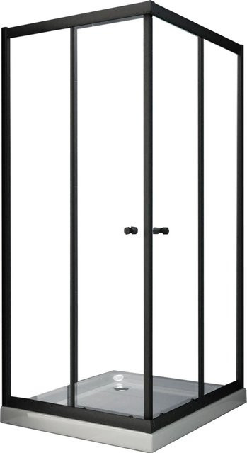 Glasdeals Duschkabine JUNISO Q Schwarz mit 6 mm Glas, Schiebetür, B/T/H: 80 x 80 x 190 cm - Bild 1