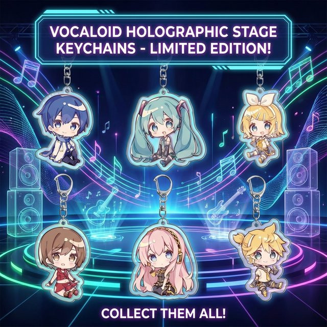 Bandai Vocaloid Hatsune Miku Acryl Doppelseitiger Schlüsselanhänger, Bunt / Mehrfarbig - Bild 1