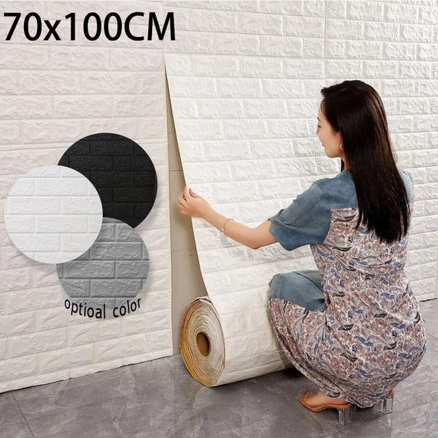 Selbstklebende 3D Wandtapete von ctzsoop in Weiß mit modernem geometrischem Design aus wasserfestem PVC - Bild 1