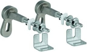 Grohe Montagewinkel Rapid SL für Wandinstallation mit Wandlasche und Befestigung, 2 Stück, Silber - Bild 1