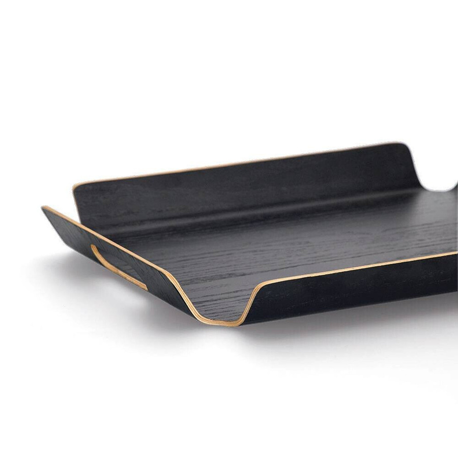 Zeller Present Serviertablett aus Holz in Schwarz mit Griffen, B/H/L: 33,5 x 44,5 x 44,5 cm - Bild 2