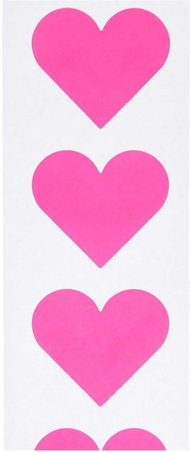 Rico Design Paper Poetry Sticker Herzen Neonpink, Durchmesser: 5 cm, 120 Stück auf der Rolle - Bild 1