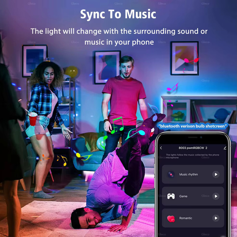 Tuya Smart LED Glühbirne RGBCW mit WiFi und Bluetooth, kompatibel mit Alexa und Google Assistant, Multicolour - Bild 4