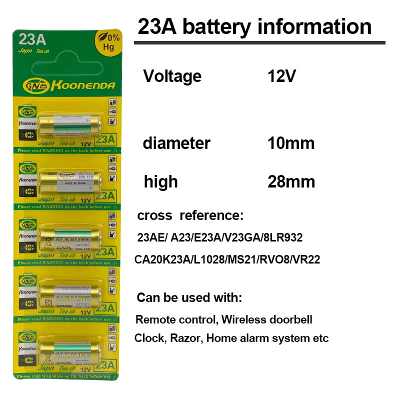 20 Stück Alkaline-Kombinationsbatterien 12V 23A LRV08L-1B5C L1028 GP23A A23 E23A EL12 für Taschenlampen und Blitzgeräte - Bild 4