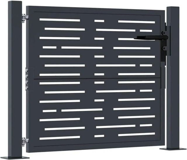 vidaXL Gartentor aus verzinktem Stahl in Anthrazit mit quadratischem Design, Breite: 105 cm, Höhe: 80 cm - Bild 1
