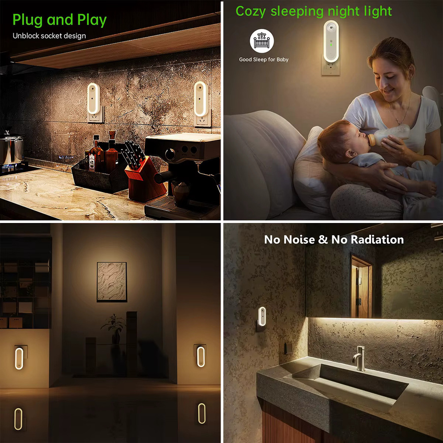 AMARYLLIS Intelligente Nachtbeleuchtung in Weiß mit Touch-Funktion und Dämmerungssensor für Kinderzimmer, Schlafzimmer und Flur - Bild 5