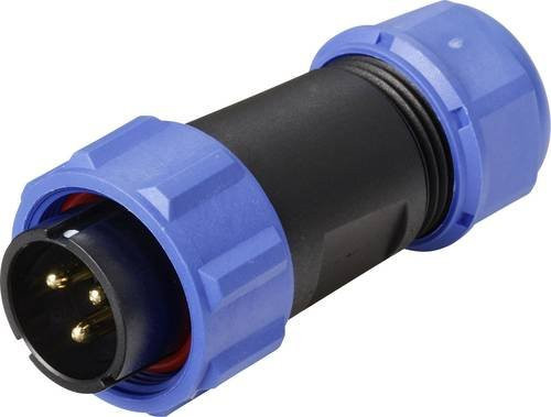 Weipu SP2110 Rundstecker Stecker Serie 3, gerade, 3-polig, Blau - Bild 1