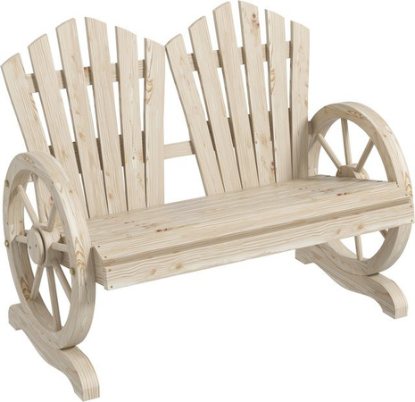 Outsunny Gartenbank aus Fichtenholz in Braun mit Armlehnen im Landhausstil, B/T/H: 108 x 66 x 95 cm