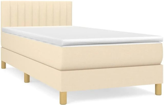 vidaXL Boxspringbett mit Matratze Hybrid-Design in Beige, B/T/H: 90 x 190 x 78 cm - Bild 1