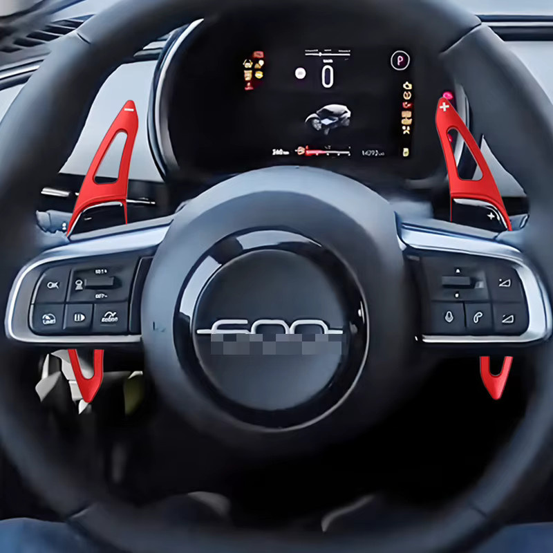 AULIGUS Schaltwippen Verlängerung für Fiat 600 La Prima Hybrid 2024 2025, Aluminiumlegierung, Schwarz - Bild 3