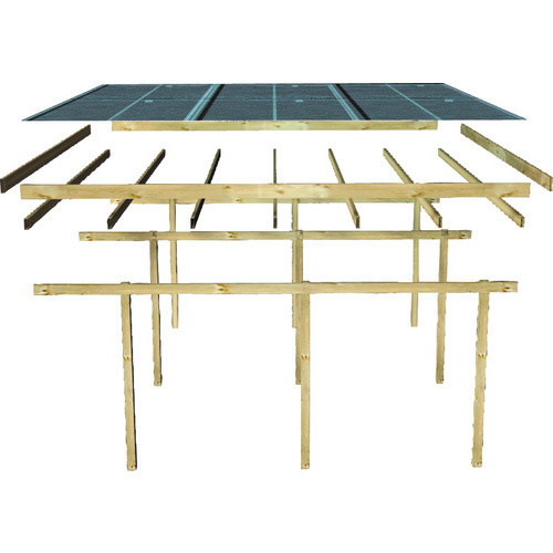 Einzelcarport Karibu Eco 2 Variante C in Natur und Grün, B/T: 268 x 576 cm - Bild 4