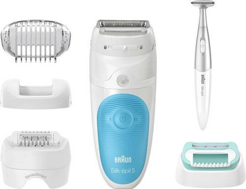 Braun Silk-epil 5-810 SensoSmart Epilierer, Weiß, Blau, Damen - Bild 1