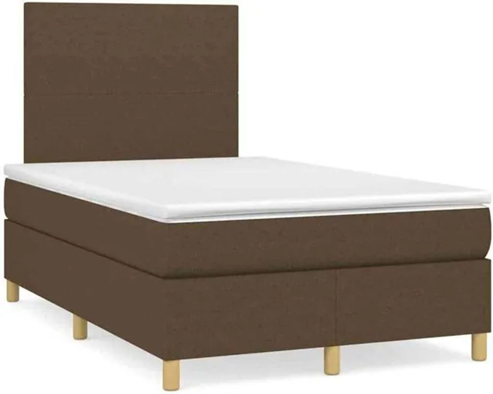 vidaxl Boxspringbett mit Matratze in Dunkelbraun aus Stoff, B/T/H: 190 x 120 x 118 cm - Bild 1