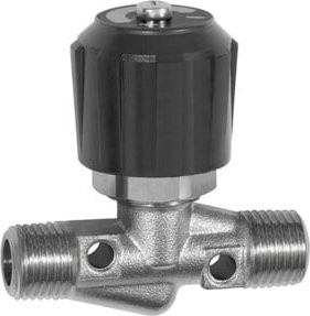 Riegler Nadelventil aus vernickeltem Messing in Silber, AG/AG, R 1/4, DN 4 - Bild 1