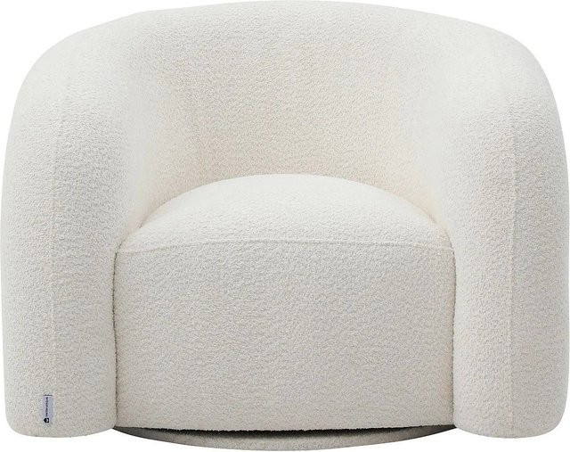 Maison Céphy Sessel mit gerader Rückenlehne und Armlehnen in Weiß aus Bouclé-Stoff, Breite: 97 cm, Tiefe: 75 cm, Höhe: 91 cm - Bild 1