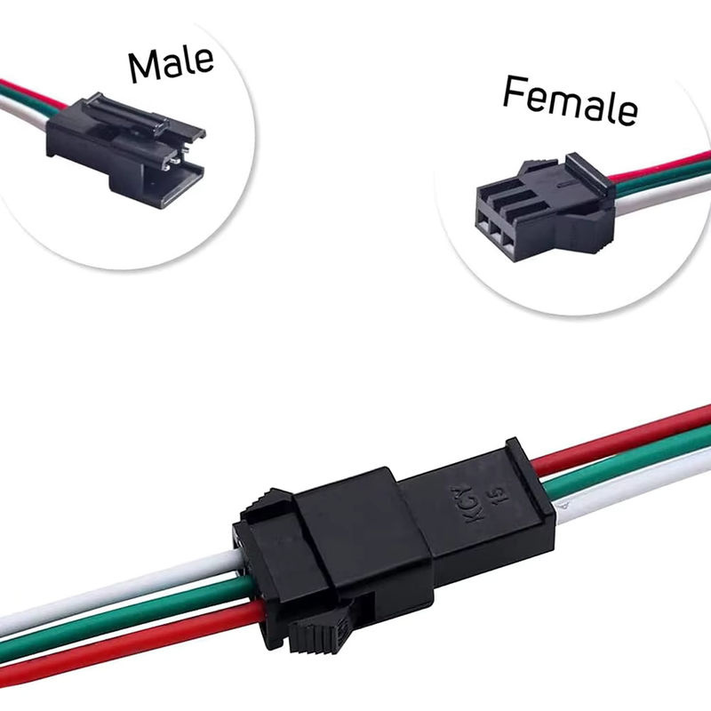 WeeTisa LED Verlängerungskabel mit SM2P bis SM6P Steckern für 3528 5050 RGB RGBW LED Streifen in Schwarz - Bild 2