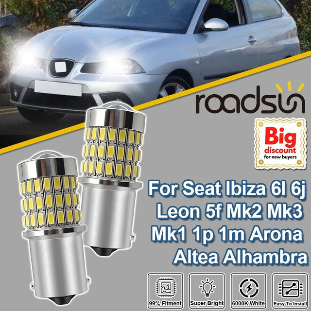 Roadsun LED-Projektorlinse Rückfahrleuchten P21W für Seat Ibiza 6l 6j Leon 5f Mk2 Mk3 Mk1 1p 1m Arona Altea Alhambra - Bild 1