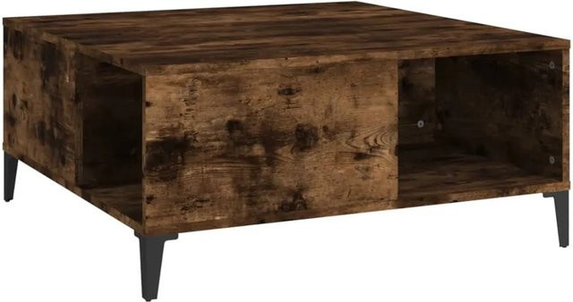 vidaXL Couchtisch Räuchereiche in Braun, quadratisch mit Holzwerkstoff und Metall, B/T/H: 80 x 80 x 36,5 cm - Bild 1