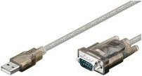 MicroConnect USB zu Seriell Adapterkabel DB-9 (M) zu USB (M) in Silber, Länge: 1,8 m - Bild 1