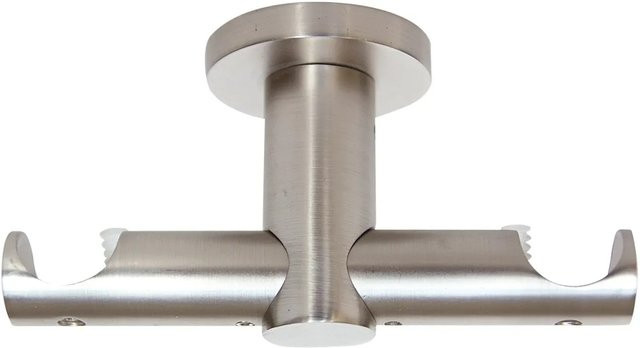 Mydeco Gardinenstange Urban für Deckenmontage in Edelstahl-Optik, Silber, Durchmesser: 2,5 cm, 2-läufig - Bild 1