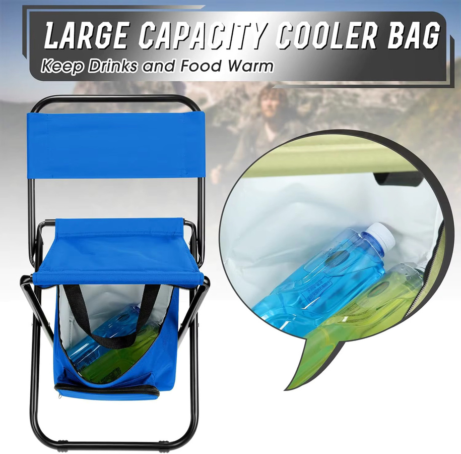 SUITU Outdoor-Campingstuhl mit abnehmbarer Kühltasche in Blau - Bild 5