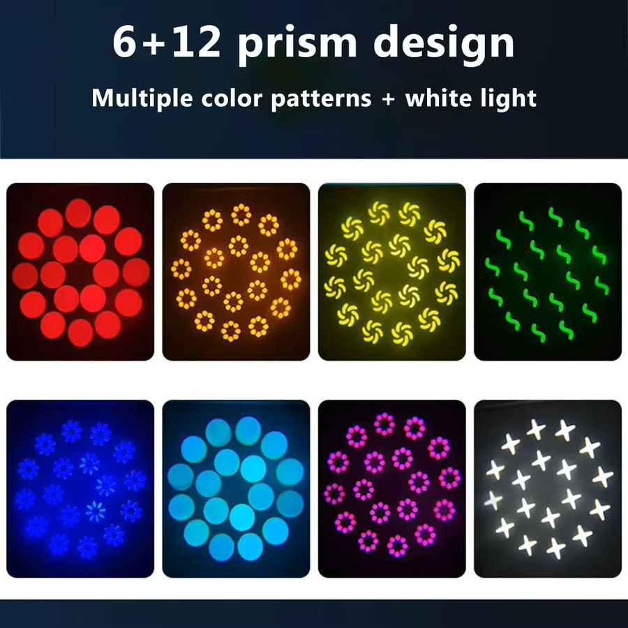 CHEGIT Professionelles 150W Bühnen-DMX512 Moving Head Licht mit 8x8 Mustern und RGB-Effekten in Schwarz - Bild 3