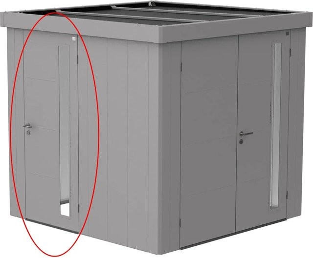 Biohort Zusatz-Doppeltür Neo für Gerätehaus in Silber-Metallic - Bild 1