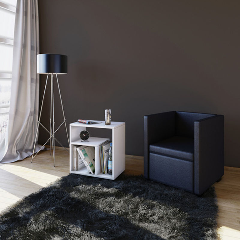 VCM Beistelltisch Zeito in Weiss, Couchtisch und Nachttisch aus Holz, B/T/H: 50 x 30 x 55 cm - Bild 3