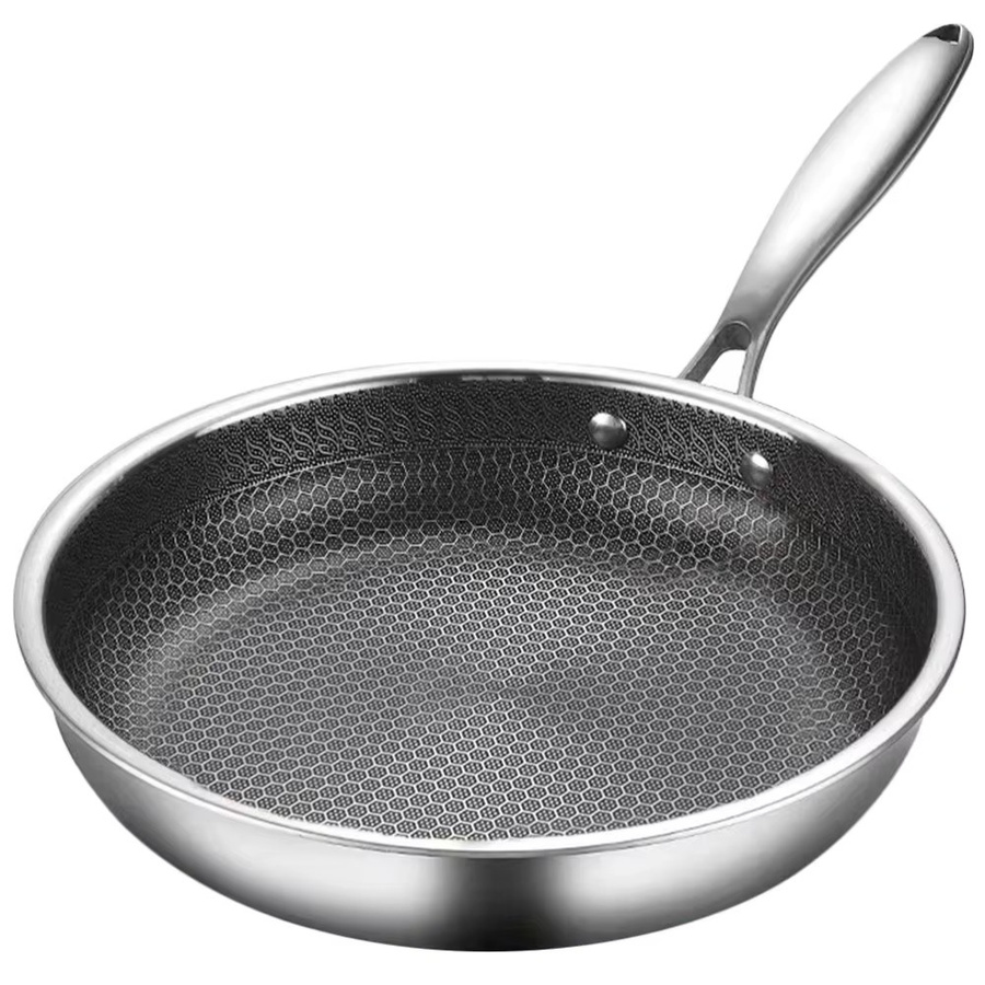 Unbeschichtete Edelstahl Bratpfanne in Silber mit Wabenstruktur, Durchmesser: 26 cm - Bild 5