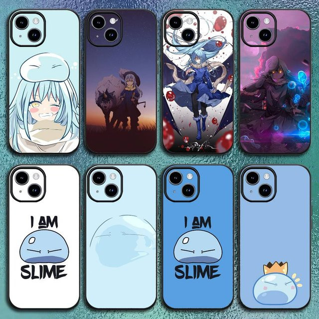 Anime Rimuru Tempest Handyhülle für iPhone 11 12 13 14 15 16 Pro Max Plus Softshell Schwarz - Bild 1