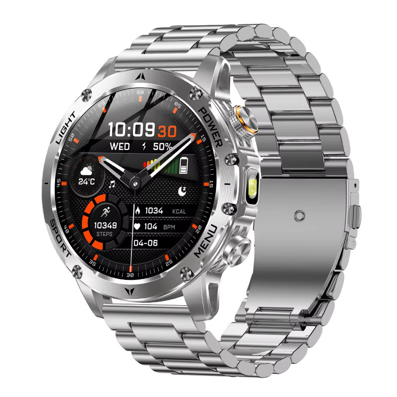 LIGE Smartwatch für Herren mit AMOLED-Display, Herzfrequenzmesser, Bluetooth-Anruffunktion und IP68 Wasserdichtigkeit in Schwarz und Silber - Bild 7