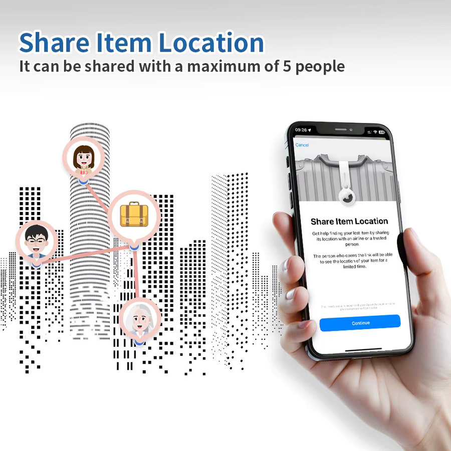 1/4-Pack IOS Smart Tag für Apple Find My, wasserdichter Bluetooth-Schlüsselfinder mit lautem Buzzer in Schwarz - Bild 4