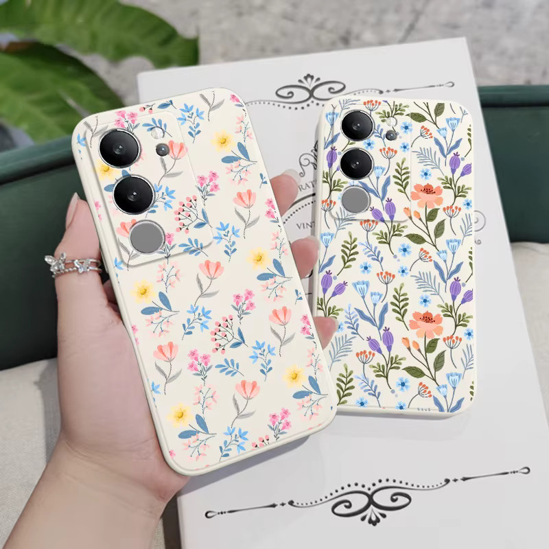 Florale Silikon-Handyhülle für VIVO V50 V40 V30 V29 V27 V23 V21 V20 Y20 Y12 Y21 Y22 Pro in Grün Multicolour - Bild 3