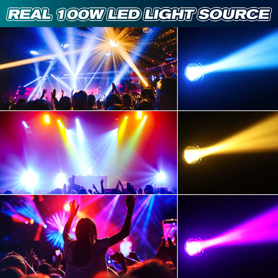 U'King Mini 100W LED Moving Head Bühnenlicht mit DMX512 für DJ Disco Show und KTV Strahleffekt Musterlicht - Bild 5