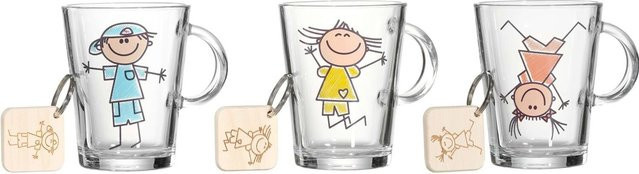 Ritzenhoff & Breker Kinderbecher Best Friends mit Schlüsselanhänger, Multicolour, 3er Set, 290 ml pro Becher - Bild 1