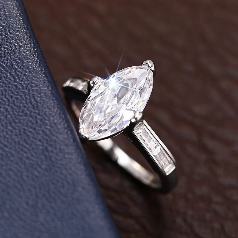 Huitan Ringe, Marquise Zirkonia, Silber, Damen - Bild 3