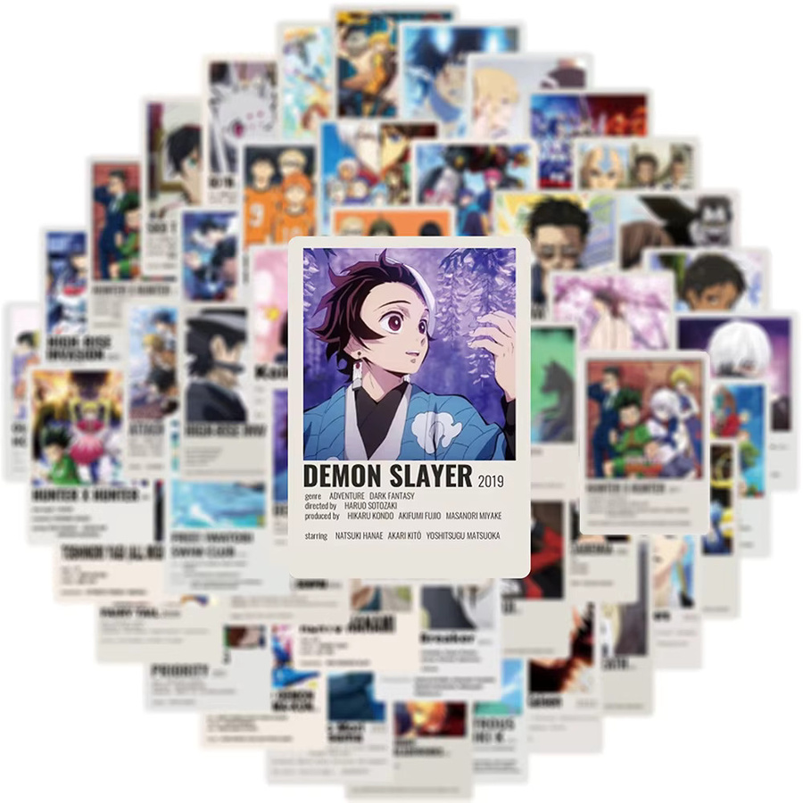 Bandai Anime Aufkleber Set Mix Angriff auf Titan und Jujutsu Kaisen Multicolor zur Dekoration von Laptop, Telefon oder Auto - Bild 2