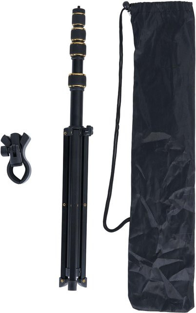 OutsideWorld Verstellbarer Haartrocknerständer in Schwarz mit Stativ und Tasche, Höhe: 60 cm bis 195 cm - Bild 1