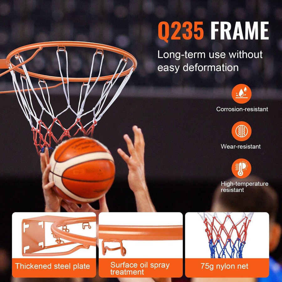 Buying Solutions, MB Basketballkorb Wandtür-montierbar mit Netz Orange - Bild 4