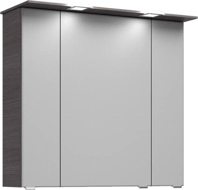 Pelipal Spiegelschrank Trentino in Graphit Struktur mit Soft-Close-Türen und internen Regalen, Breite: 75 cm - Bild 1