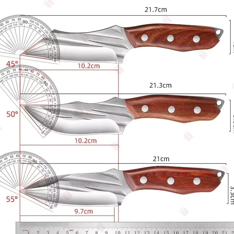 WXCOO Handgeschmiedetes Metzgermesser-Set mit Ausbeinmesser und Schneidebrett aus Holz und Edelstahl - Bild 6