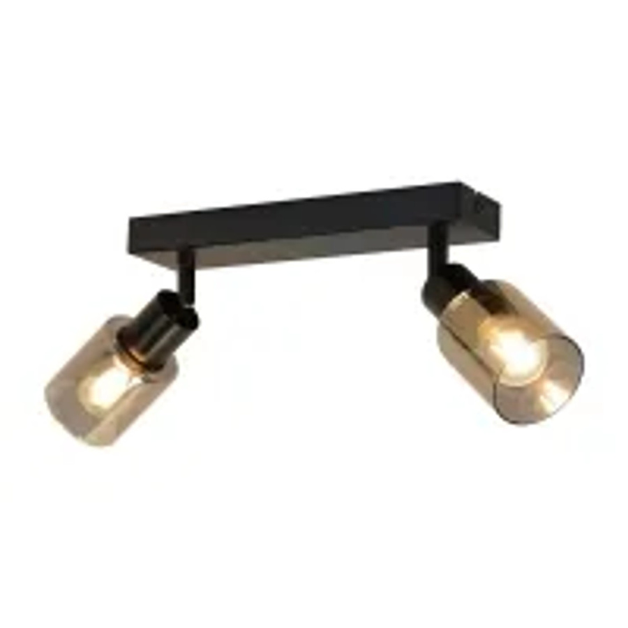 NETTLIFE Deckenleuchte aus Glas und Metall in Schwarz und Grau, modernes Design für Wohnzimmer, Schlafzimmer oder Flur, E14 Fassung - Bild 2